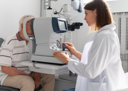 A split-screen comparison of ICL and IOL surgeries, illustrating lens placement in a modern eye clinic.